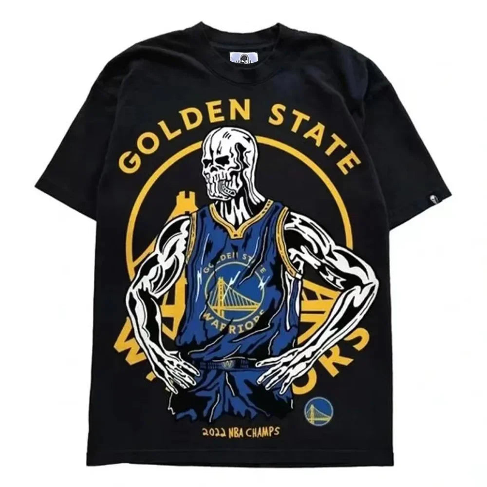 Classic WL Men's T-Shirt Cotton Streetwear Anime Casual Popular Oversize Basketball Games Star Printed Short Sleeve Tops Tees