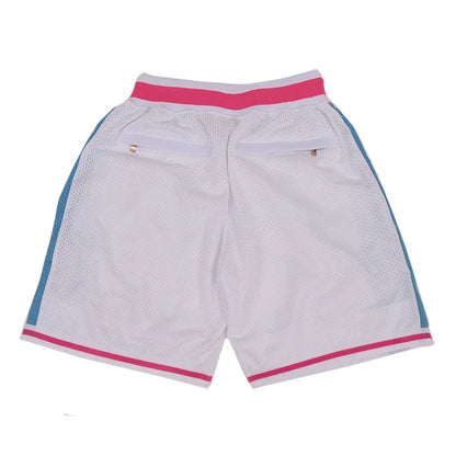 Basketball Shorts GTA VICE CITY Sewing Embroidery Outdoor Sport Beach Pants Shorts High-Quality Mesh Ventilation 2023 New White