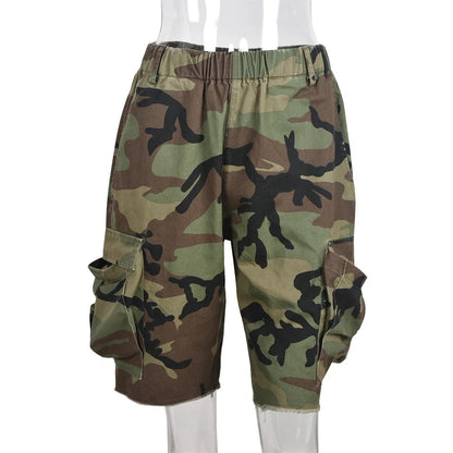 New Arrival 2022 High Quality Summer Fashion Casual Camouflage Camo Trousers Women Shorts Cargo Pocket Half Pants For Ladies